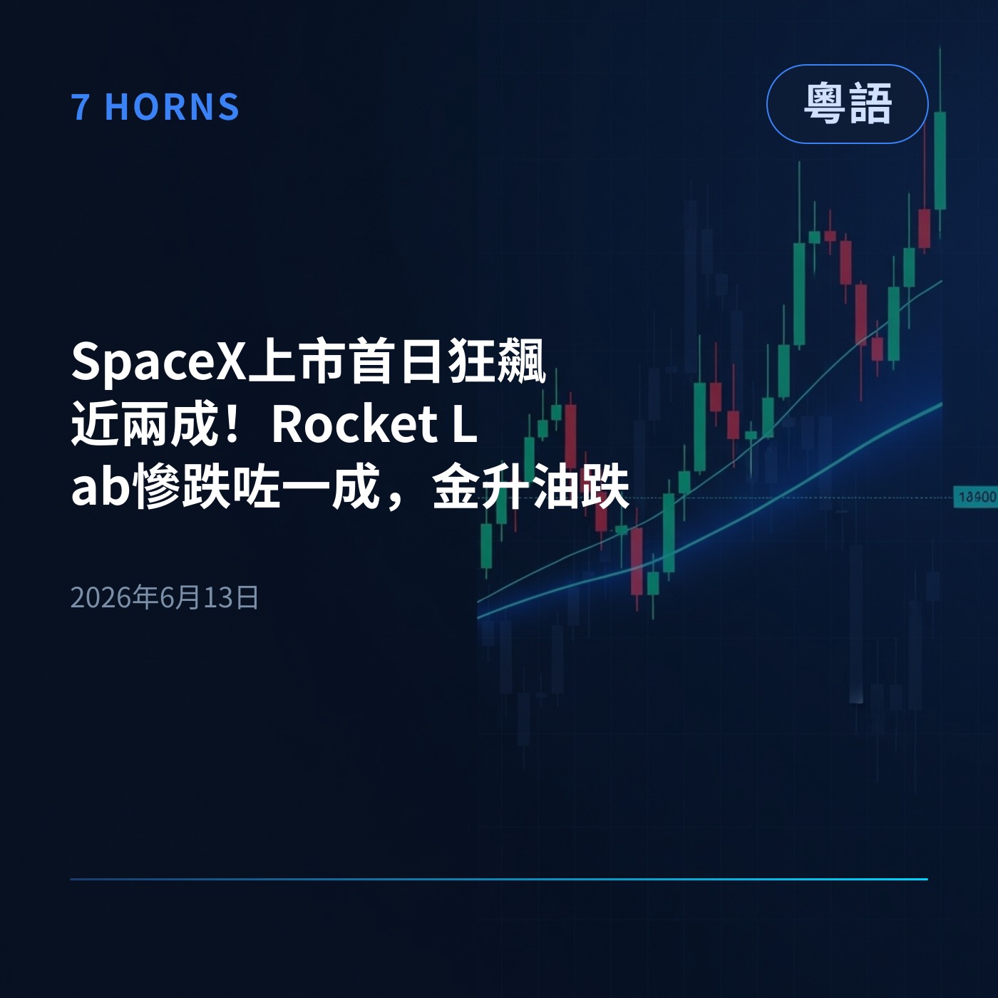 SpaceX上市首日狂飆近兩成！Rocket Lab慘跌咗一成，金升油跌 episode artwork