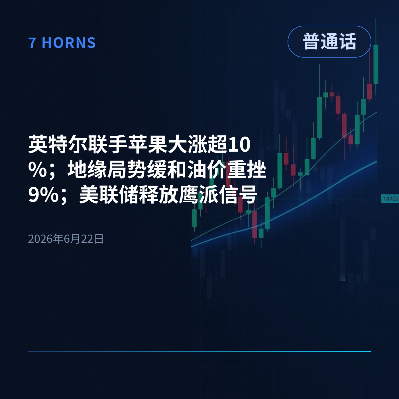 英特尔联手苹果大涨超10%；地缘局势缓和油价重挫9%；美联储释放鹰派信号 episode artwork