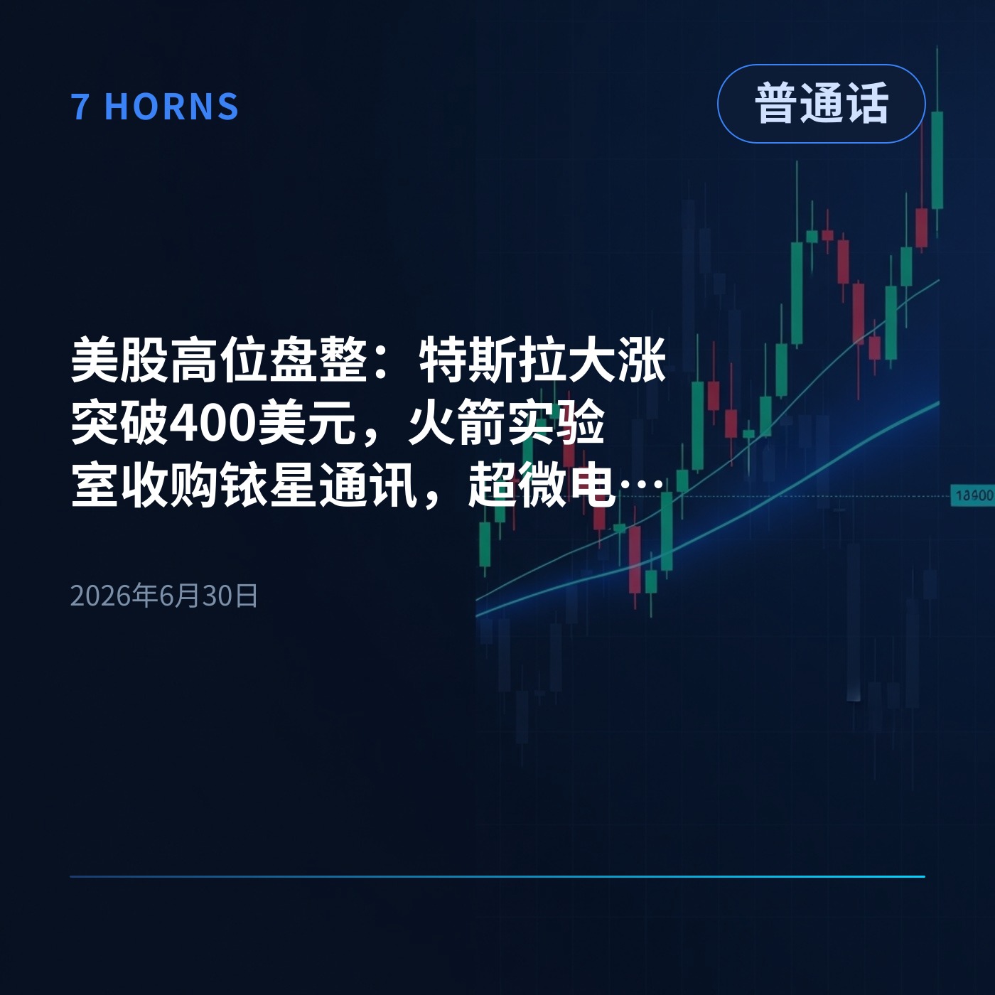 美股高位盘整：特斯拉大涨突破400美元，火箭实验室收购铱星通讯，超微电脑重挫 episode artwork