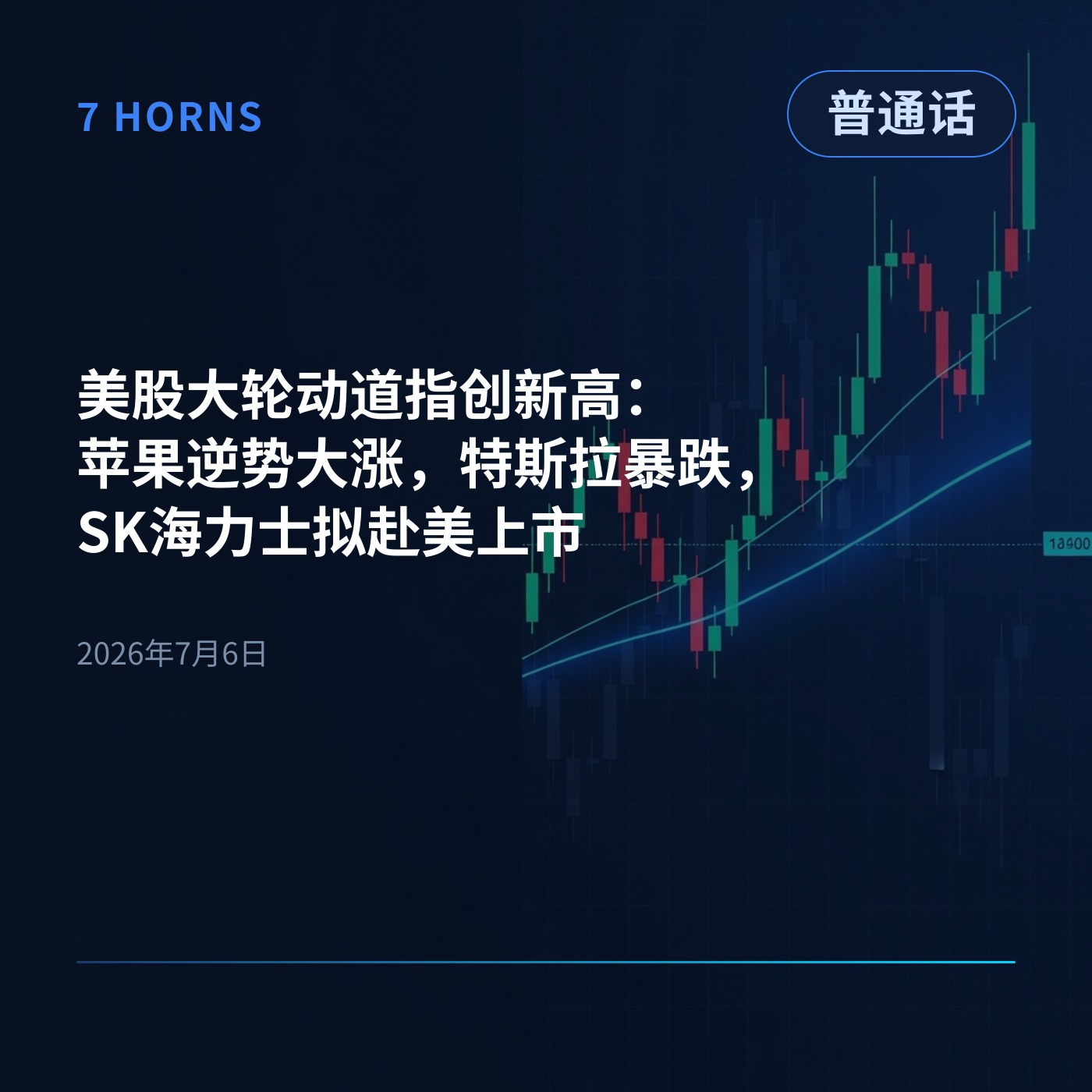 美股大轮动道指创新高：苹果逆势大涨，特斯拉暴跌，SK海力士拟赴美上市 episode artwork