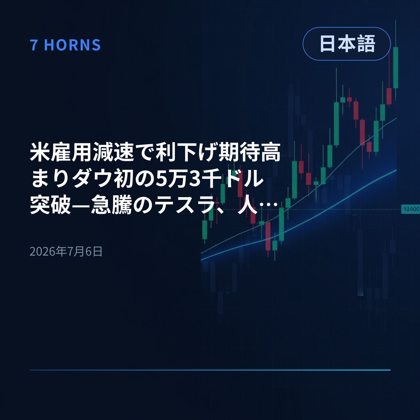 米雇用減速で利下げ期待高まりダウ初の5万3千ドル突破—急騰のテスラ、人員削減のマイクロソフト episode artwork