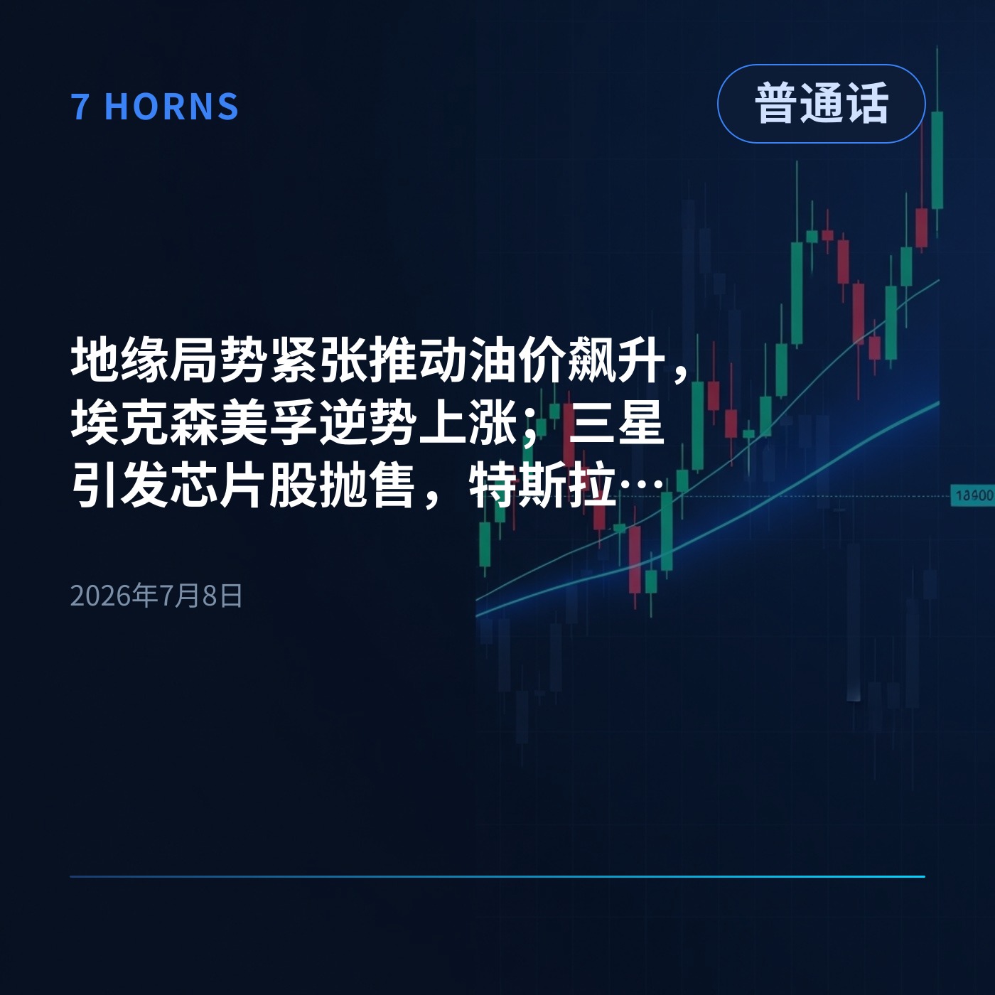地缘局势紧张推动油价飙升，埃克森美孚逆势上涨；三星引发芯片股抛售，特斯拉持续走低 episode artwork