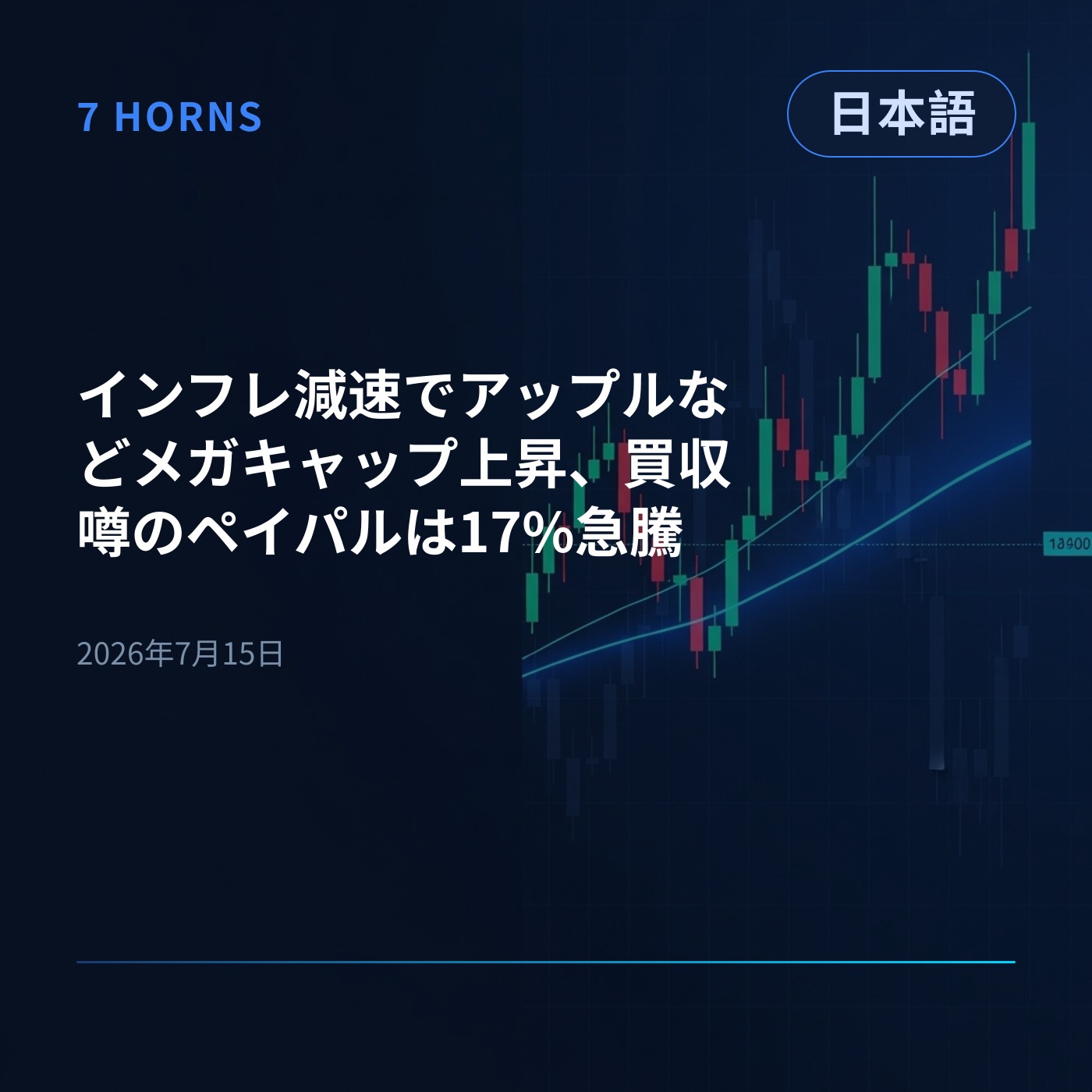 インフレ減速でアップルなどメガキャップ上昇、買収噂のペイパルは17%急騰 episode artwork