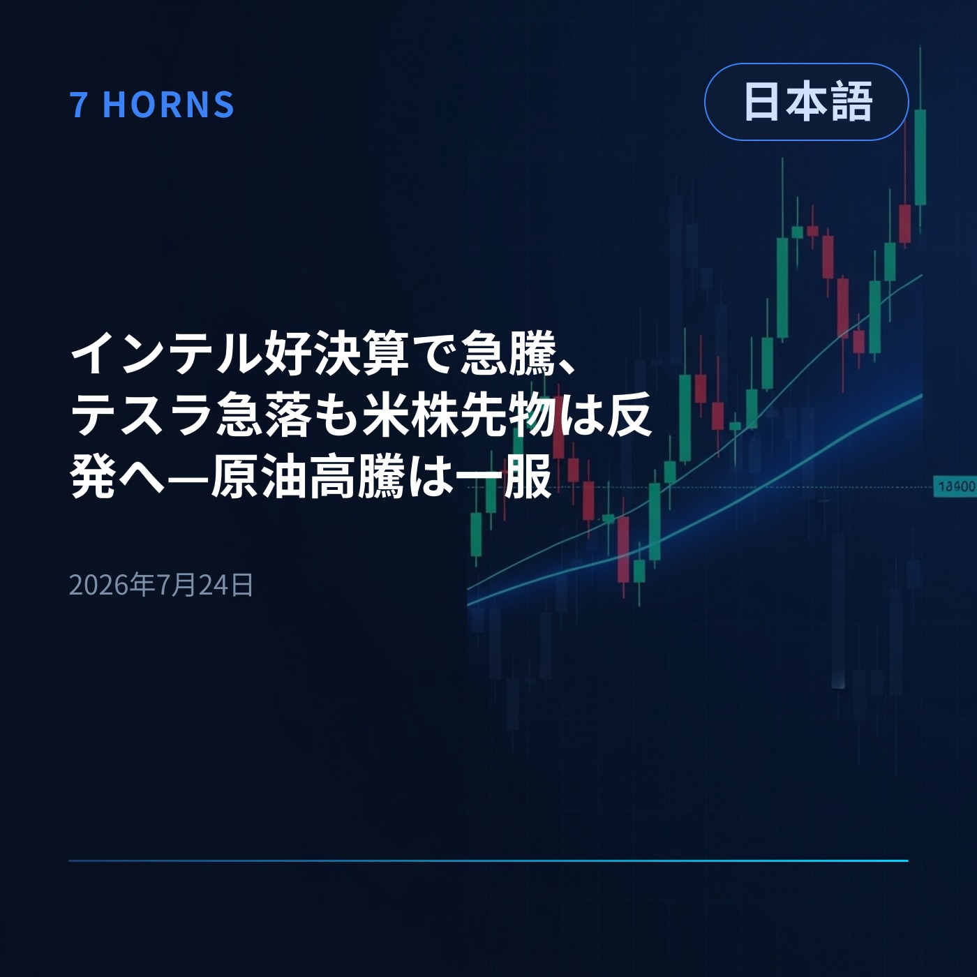 インテル好決算で急騰、テスラ急落も米株先物は反発へ—原油高騰は一服 episode artwork