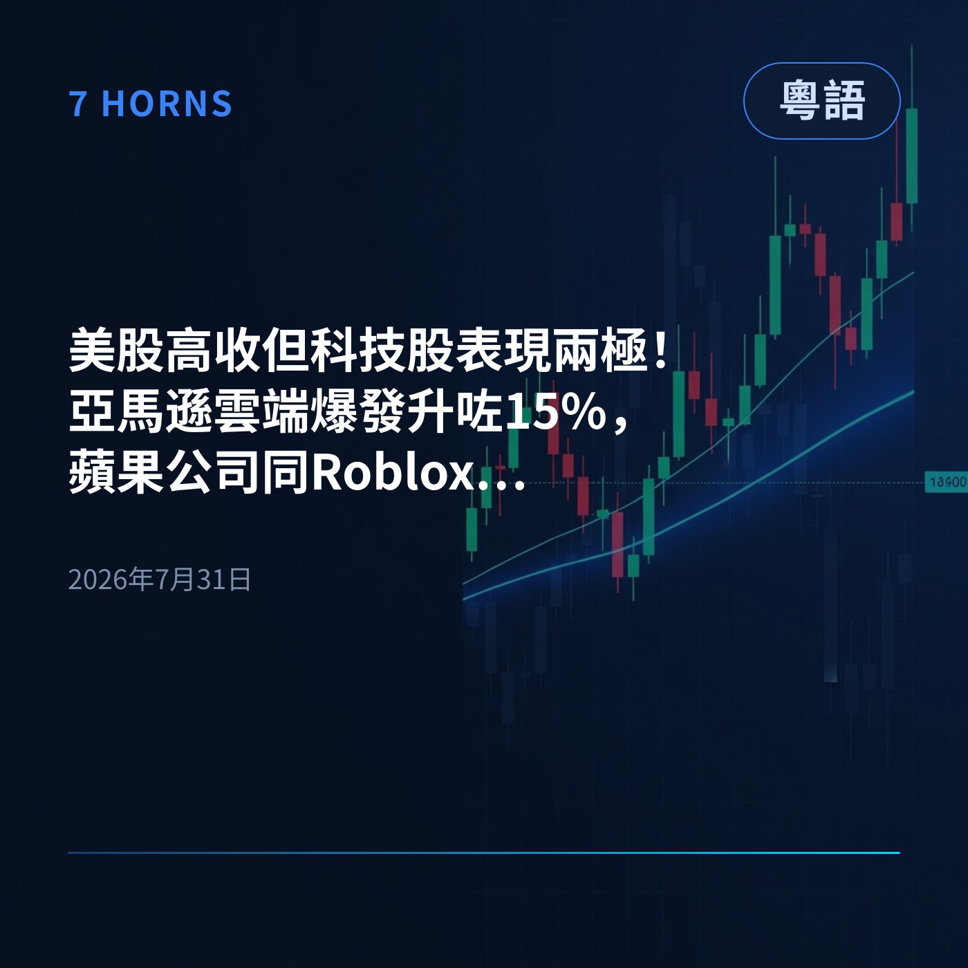美股高收但科技股表現兩極！亞馬遜雲端爆發升咗15%，蘋果公司同Roblox就慘跌 episode artwork