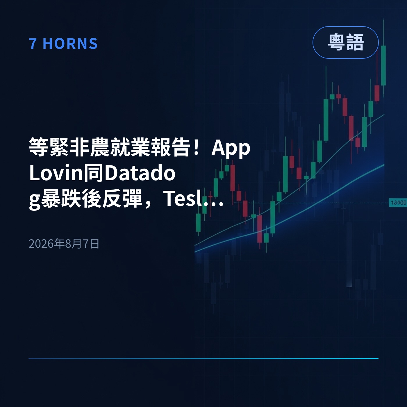 等緊非農就業報告！AppLovin同Datadog暴跌後反彈，Tesla都升返少少 episode artwork
