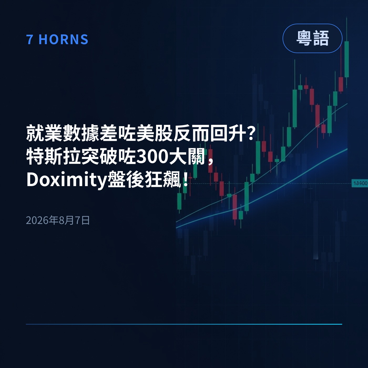 就業數據差咗美股反而回升？特斯拉突破咗300大關，Doximity盤後狂飆！ episode artwork