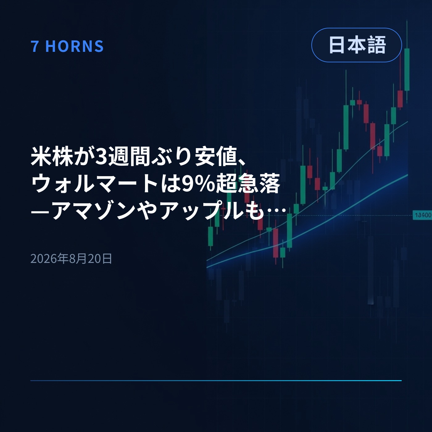 米株が3週間ぶり安値、ウォルマートは9％超急落—アマゾンやアップルも下落 episode artwork
