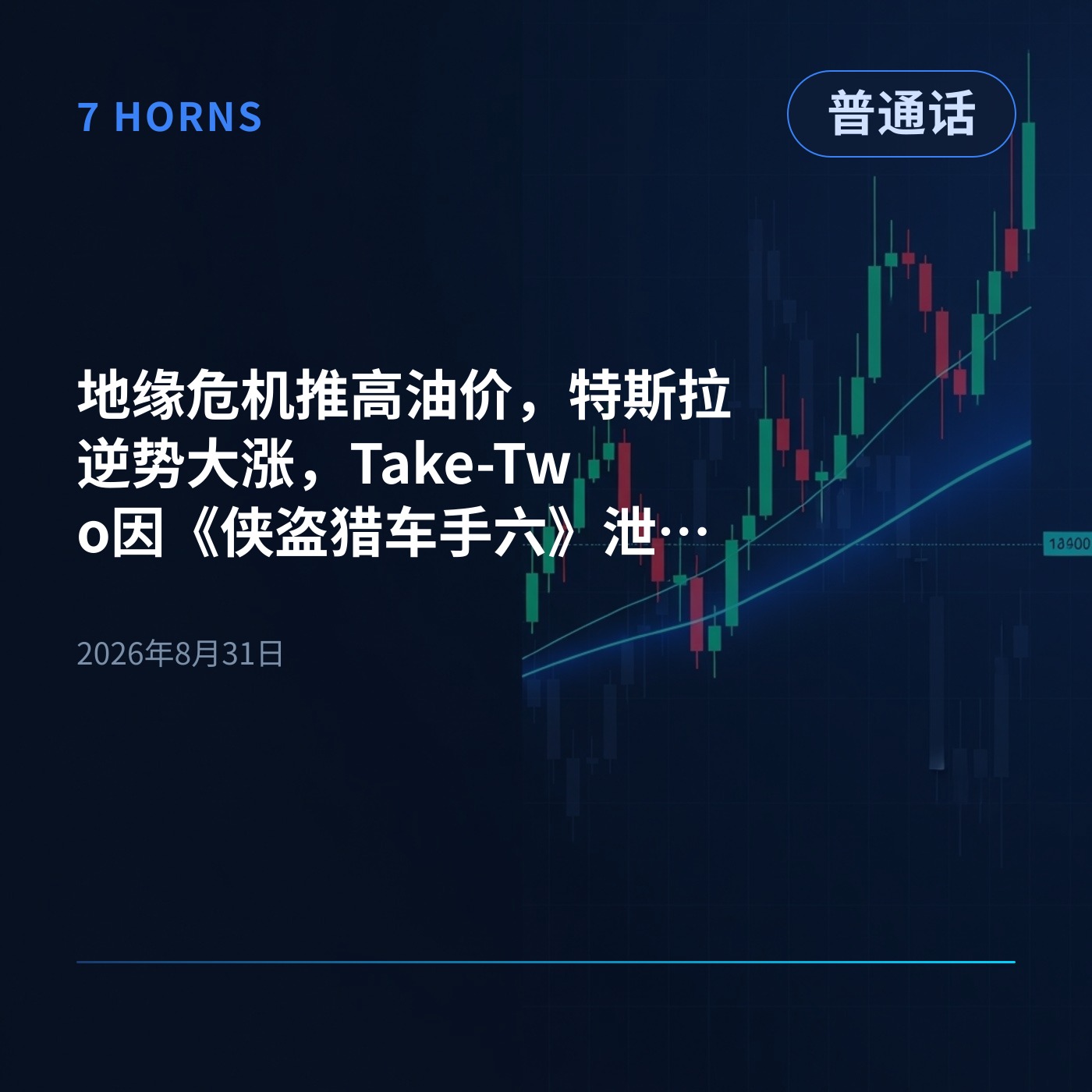 地缘危机推高油价，特斯拉逆势大涨，Take-Two因《侠盗猎车手六》泄露暴跌 episode artwork