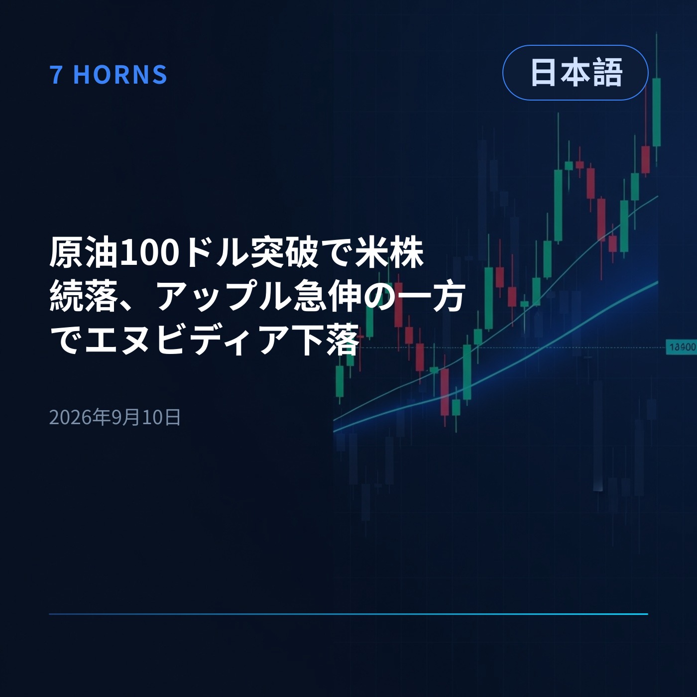 原油100ドル突破で米株続落、アップル急伸の一方でエヌビディア下落 episode artwork