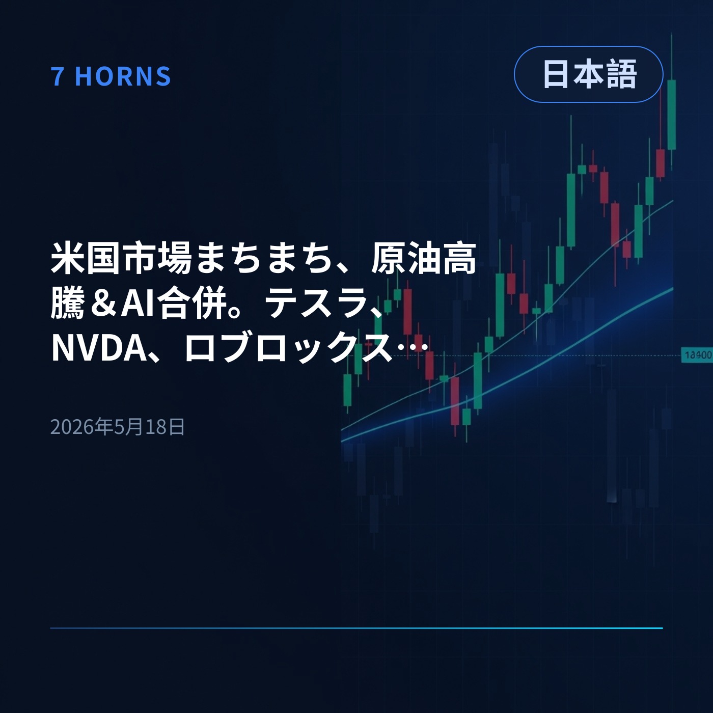 米国市場まちまち、原油高騰＆AI合併。テスラ、NVDA、ロブロックスの明暗 episode artwork
