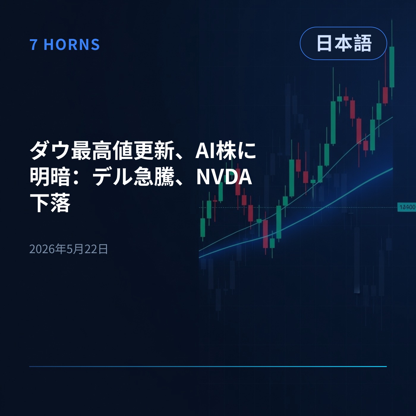 ダウ最高値更新、AI株に明暗：デル急騰、NVDA下落 episode artwork