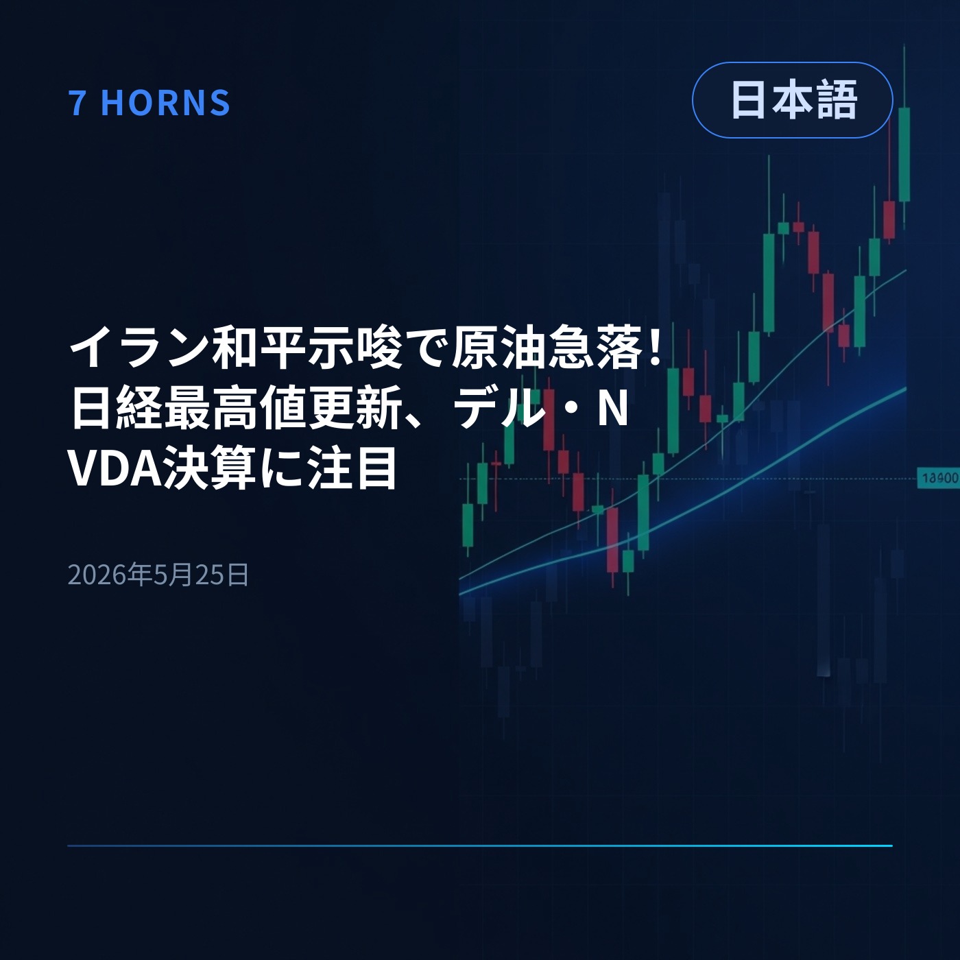 イラン和平示唆で原油急落！日経最高値更新、デル・NVDA決算に注目 episode artwork