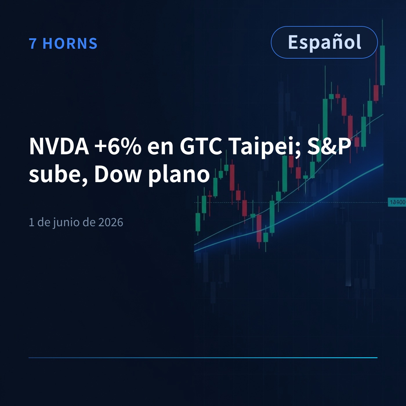 NVDA +6% en GTC Taipei; S&P sube, Dow plano episode artwork